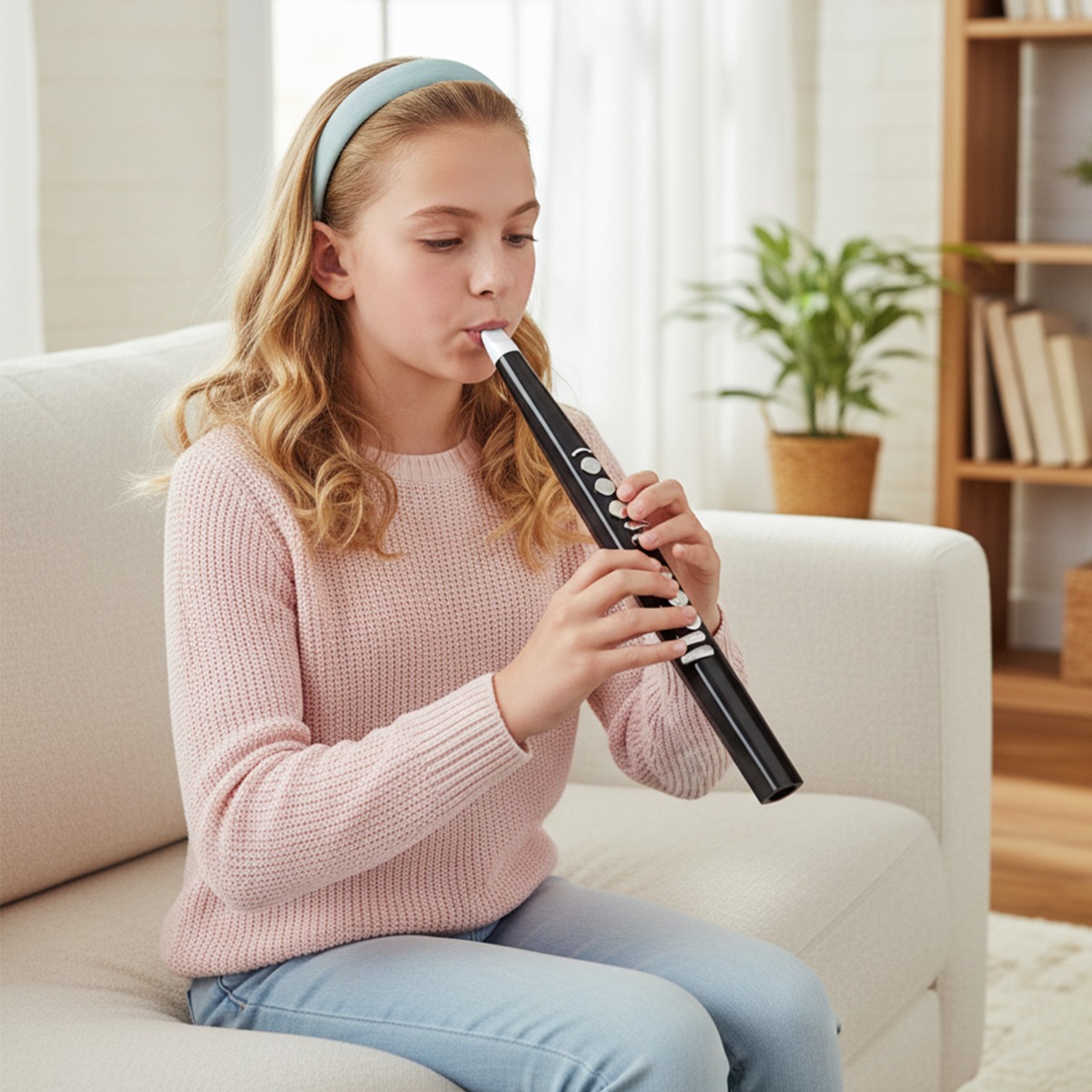 Elektronisches Blasinstrument tragbares elektrisches Blasinstrument mit 13 Tönen 2 Fingerings & 3 Empfindlichkeitsstufen Schwarz