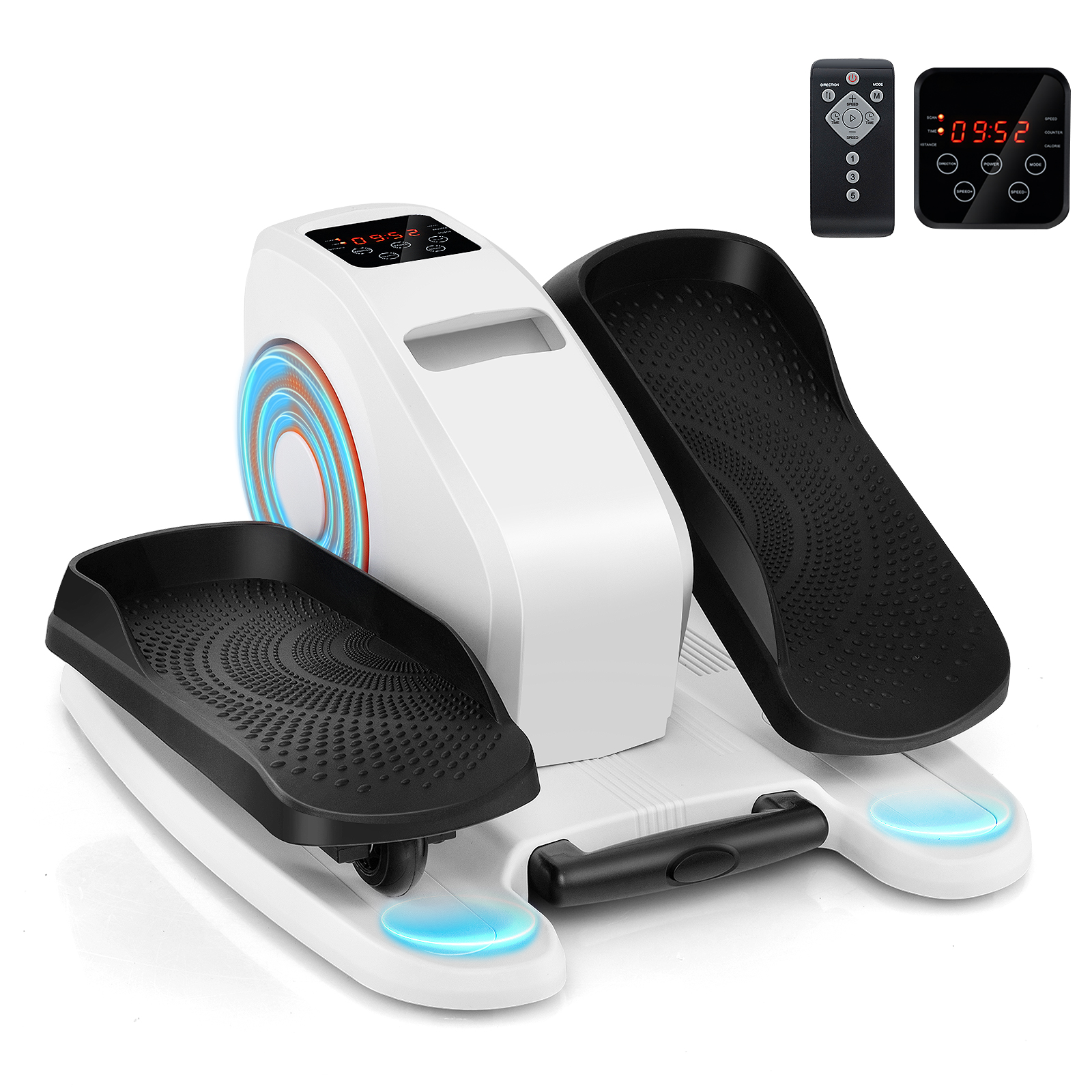 Ellipsentrainer für unter den Schreibtisch elektrischer Sitz-Pedaltrainer für Senioren leises Fitnessgerät mit Anzeigemonitor