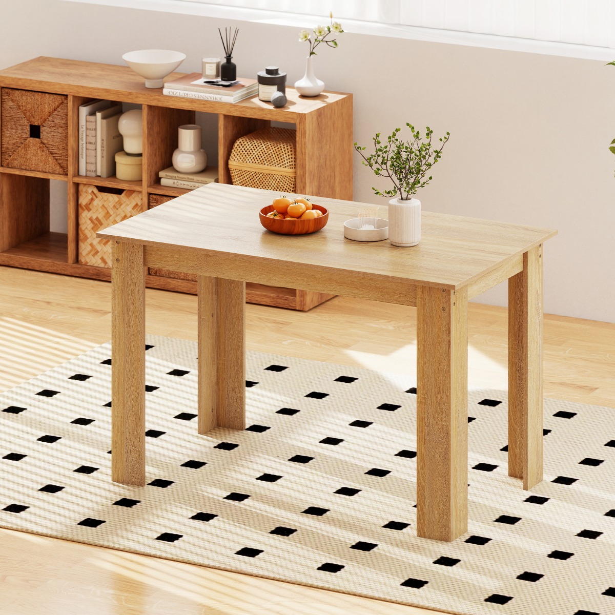 120 cm Esstisch für 4-6 Personen Holz Rechtecktisch großer Esszimmertisch moderner Küchentisch Natur