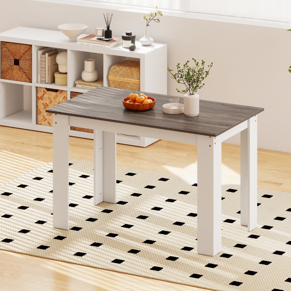 120 cm Esstisch für 4-6 Personen Holz Rechtecktisch großer Esszimmertisch moderner Küchentisch Weiß