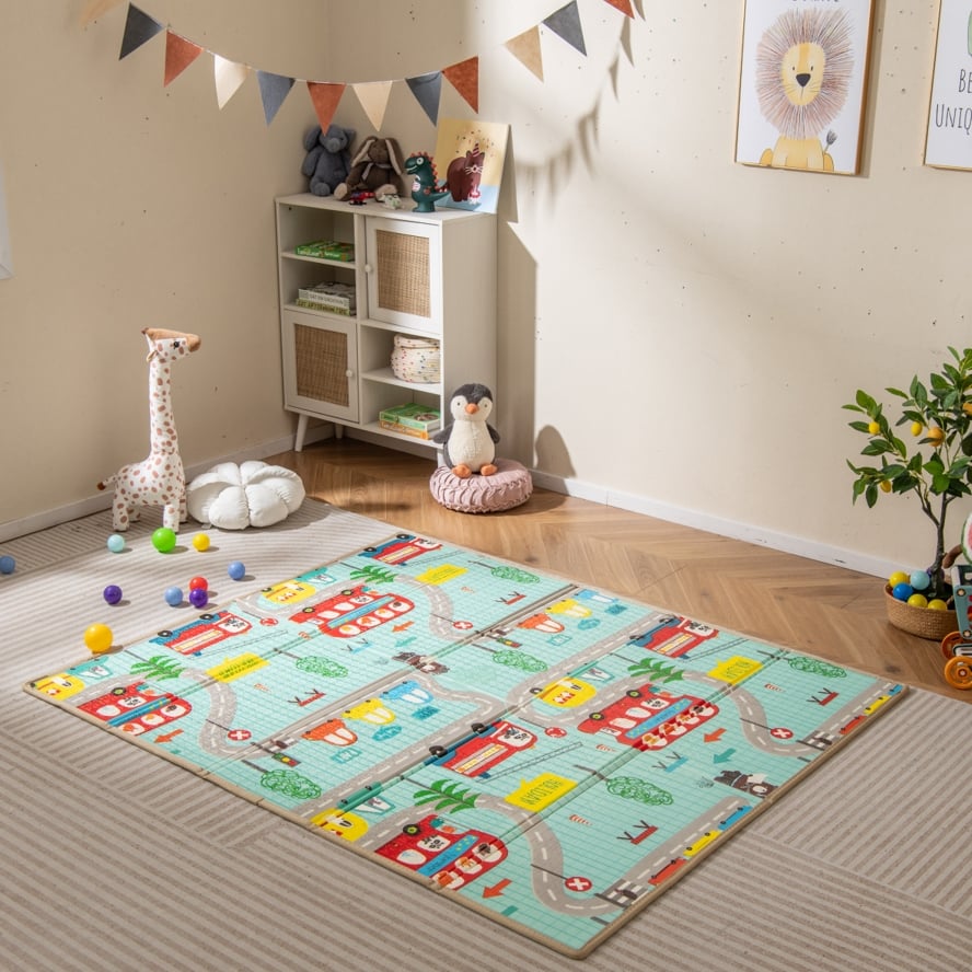 Faltbare Baby Krabblematte aus XPE Material Doppelseitige Spielmatte Babymatte Spielteppich