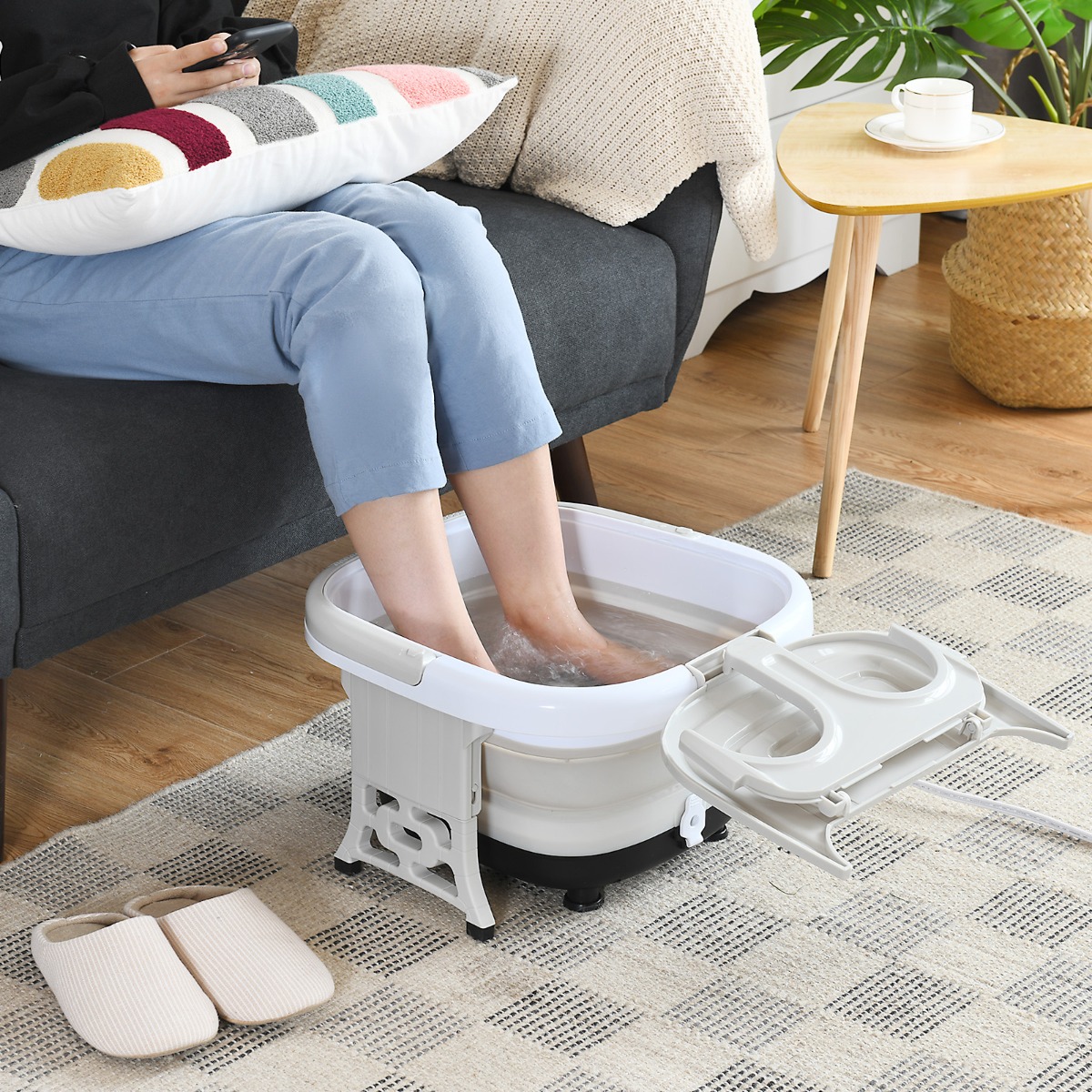 Fußbad-Massagegerät Fußbad-Whirlpool mit regelbarer Heiztemperatur 42 x 40 x 24 cm Grau