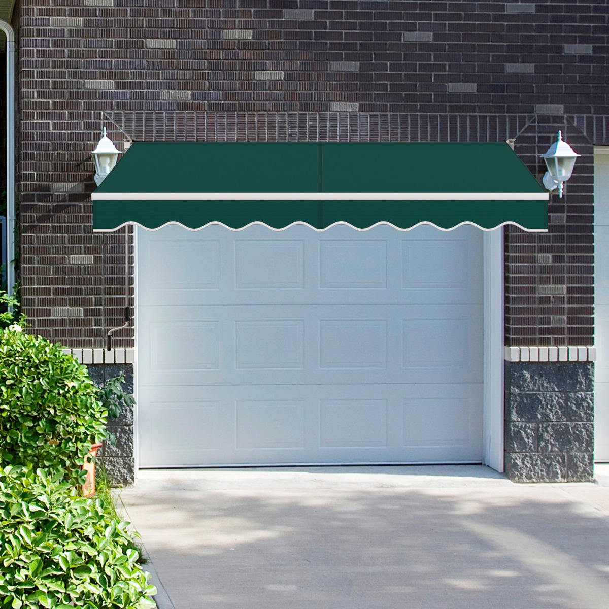 3 x 2,5 m Gelenkarmmarkise Sonnenmarkise Balkonmarkise Terrassenmarkise Klemmmarkise mit UV- und wasserbeständigem Material Grün