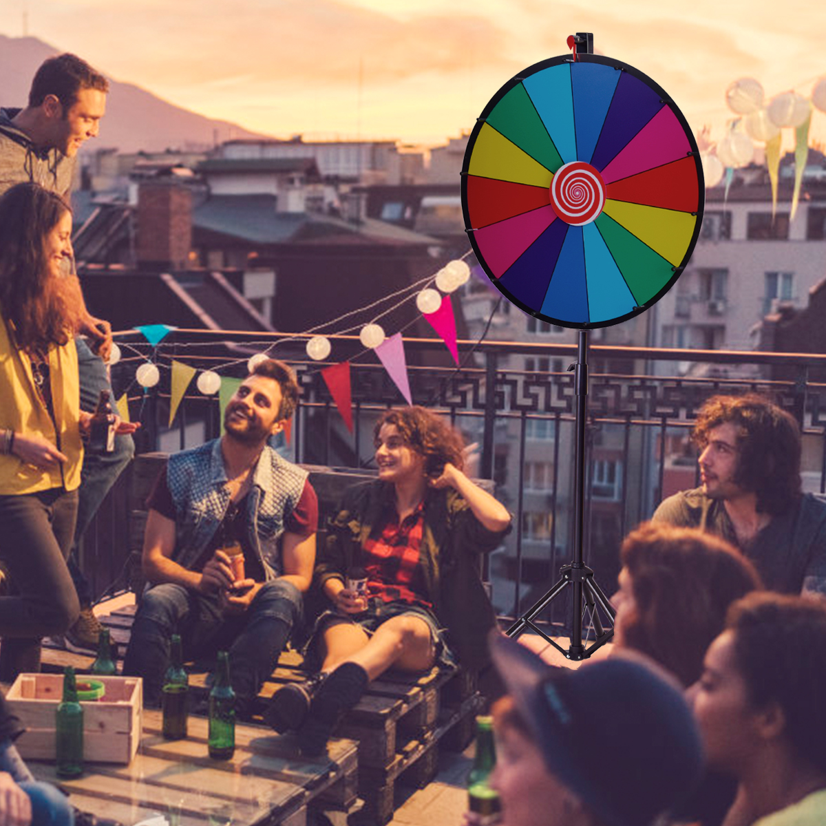 φ 60 cm GlücksradSpielzeug Farbe Rad Spiele für Lotteriespiele Wortspiele 24'