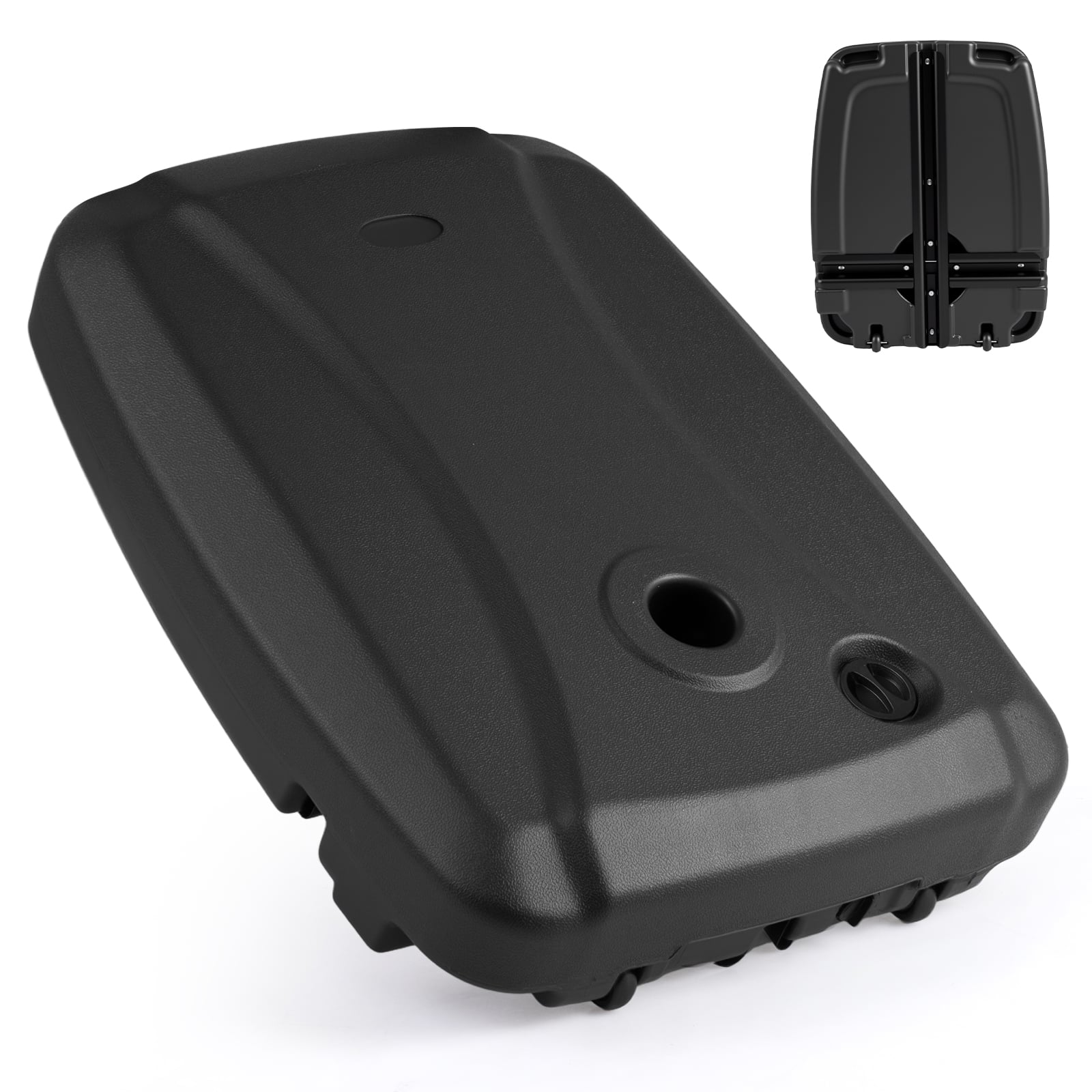 HDPE Sonnenschirmständer Mit Rollen Abflusslöchern Befüllbar Für Garten Terrasse Balkon Schwarz