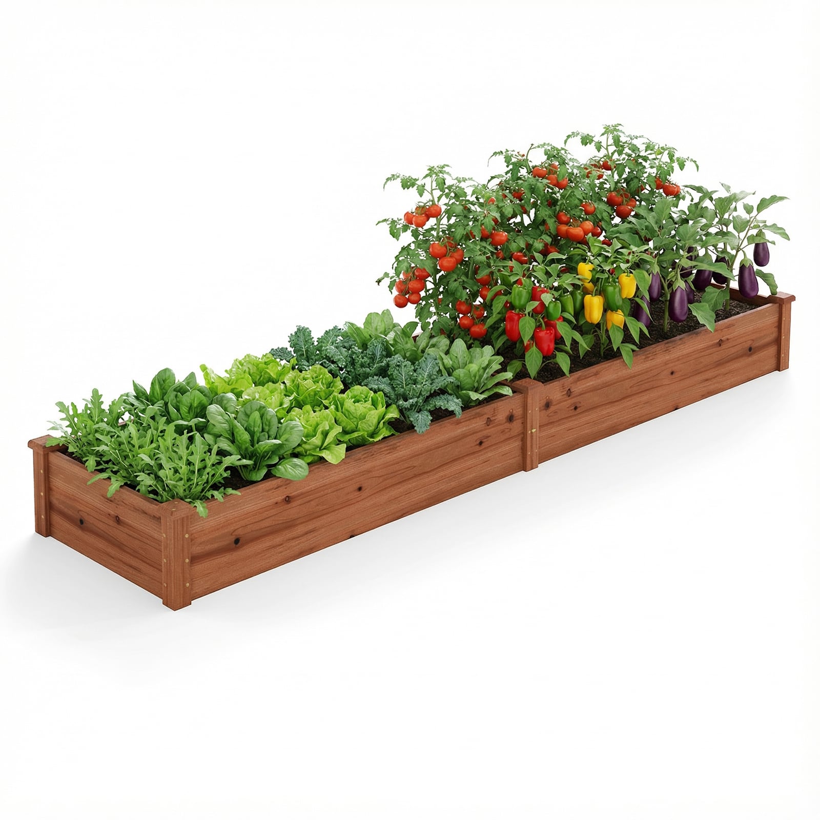 Hochbeet Gartenbeet Holz 240 x 60 x 25 cm Pflanzkasten für Gemüse Blumen Braun