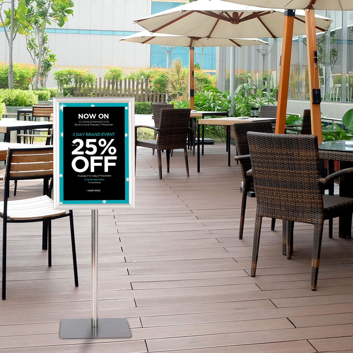 Infoständer A3 Höhenverstellbarer Abnehmbarer Plakatständer Plakat Silber/ Schwarz 42 x 29,5 cm-Silber