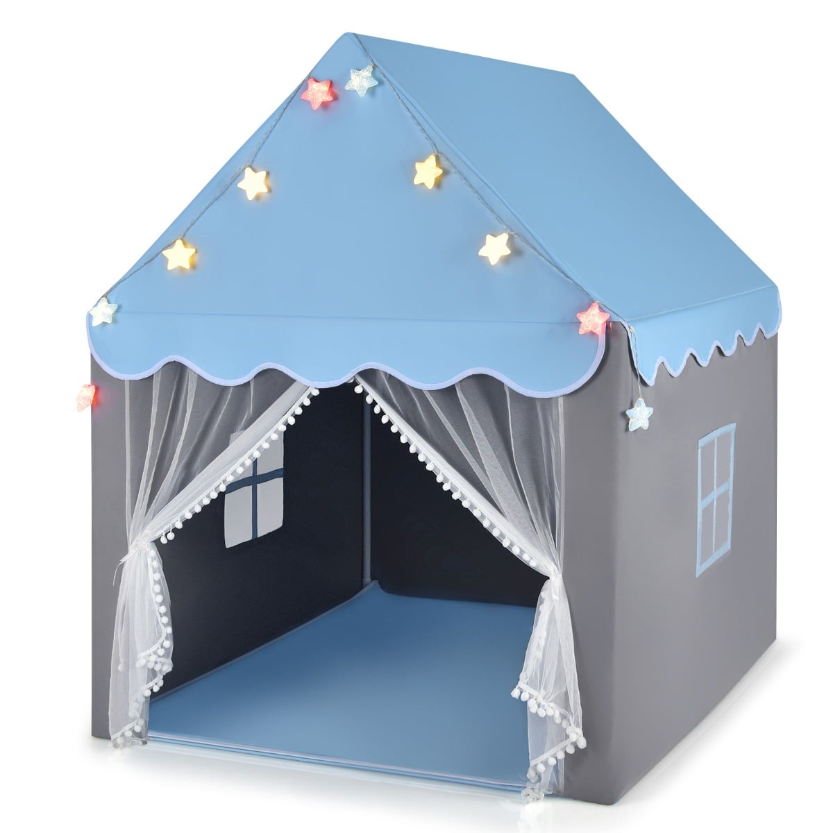 Kinderspielhauszelt Kinder-Spielzelt mit Waschbarer Matte 105 x 121 x 136 cm Blau