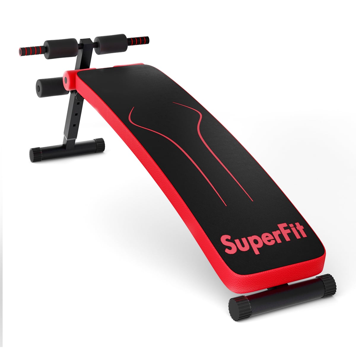 Klappbare Sit Up Bank bis 200kg Belastbar Verstellbare Schrägbank Trainingsbank Rot