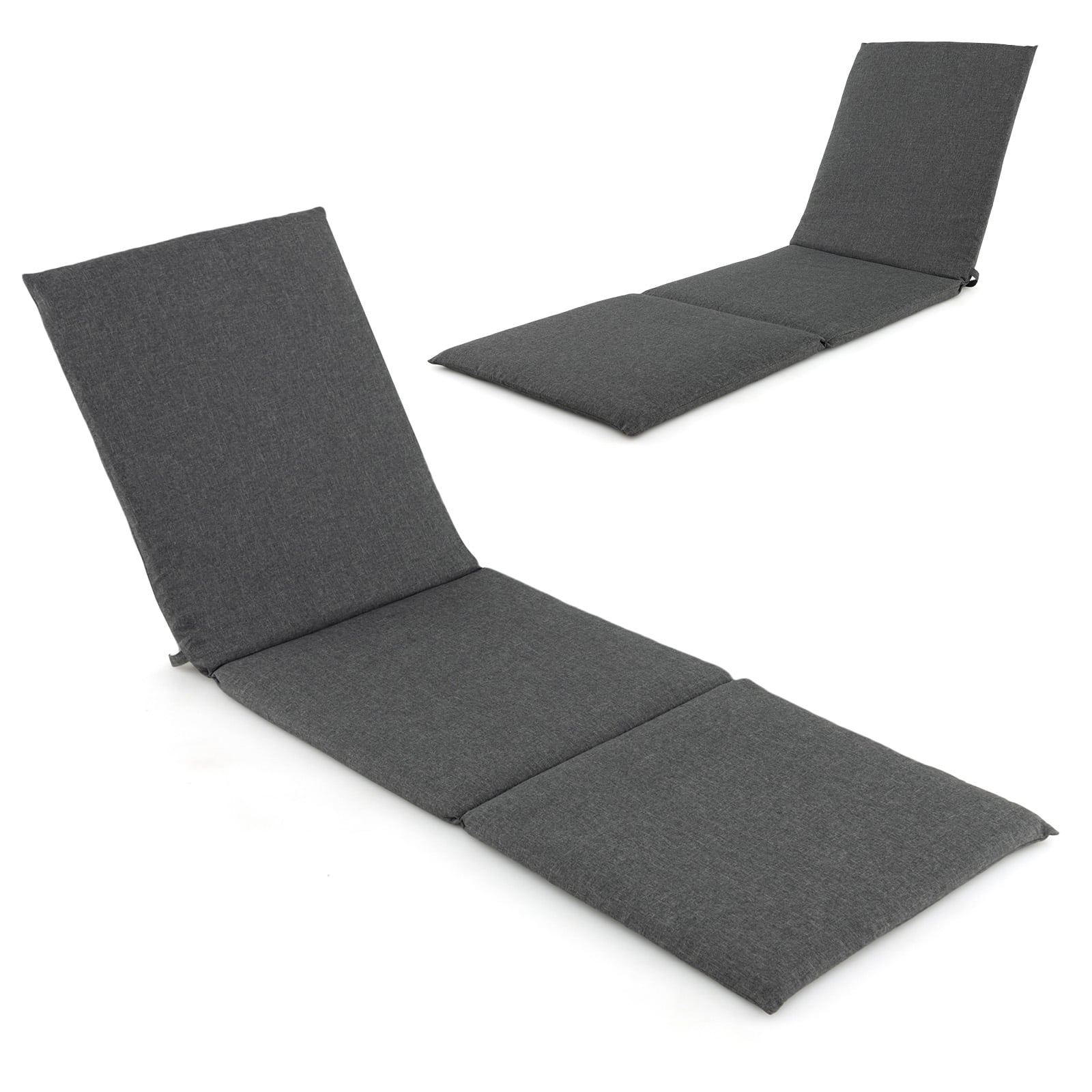 2er Set Liegenauflage Auflage für Sonnenliege Polsterauflage für Gartenliege 182 x 59 x 4,5 cm Dunkelgrau