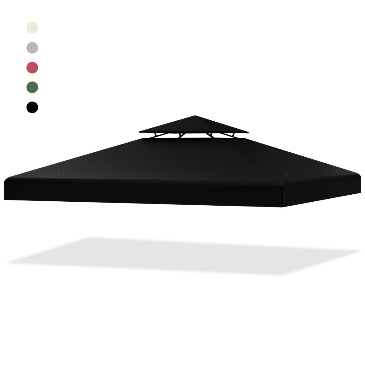 Pavillondach Ersatzdach Pavillonplane Dachabzug Kaminabzug für Pavillon 3 x 3 M Schwarz