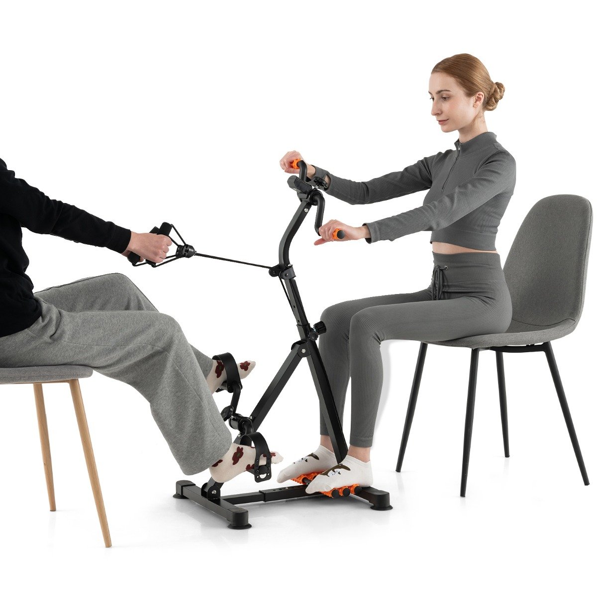 Pedaltrainer für Senioren Fitnessgerät für Hand 43-53 x 45 x 87-100 cm Schwarz + Orange