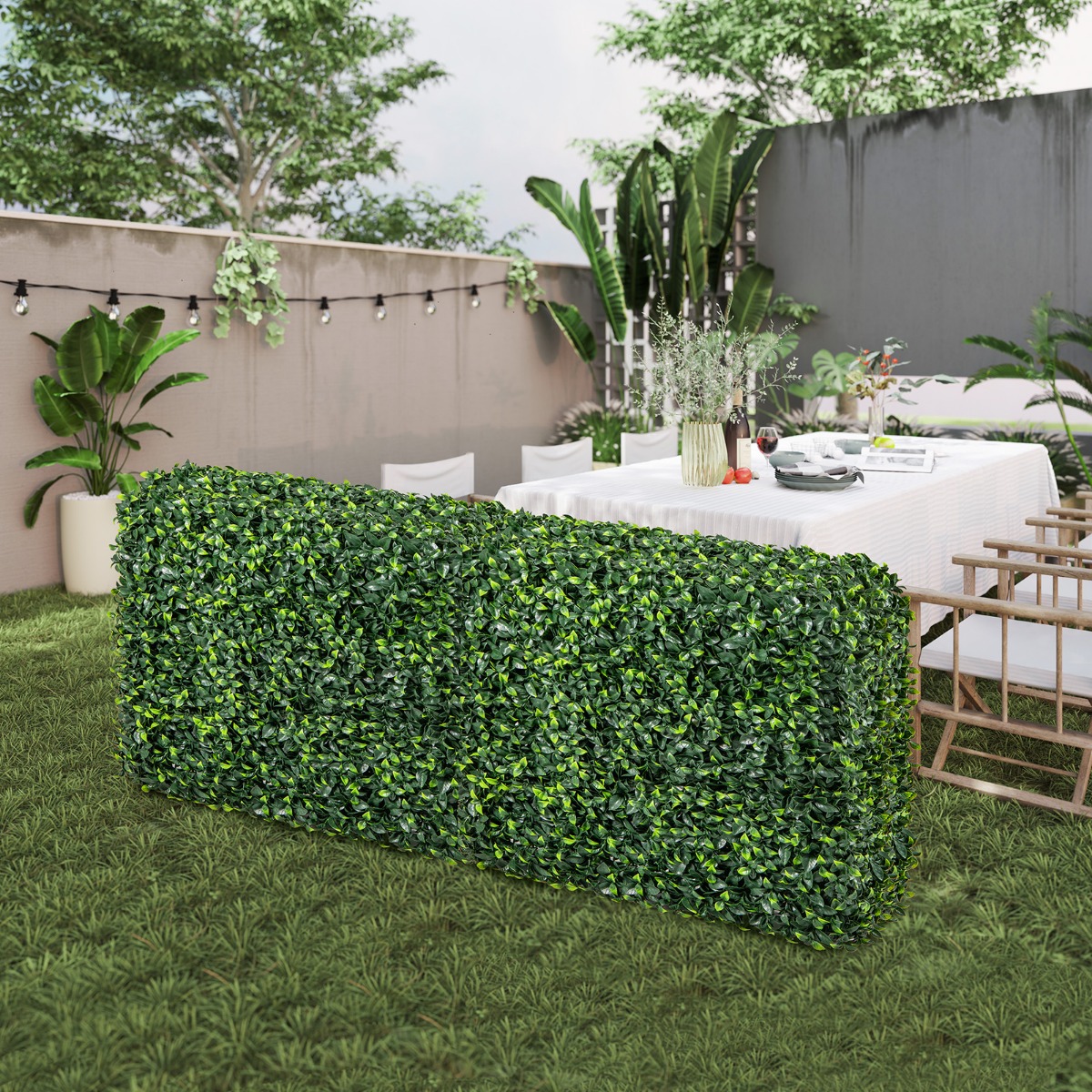 Künstliche Pflanzenwand Kunstpflanzen bodenstehend 92 x 38 x 86 cm ideal für Indoor und Outdoor