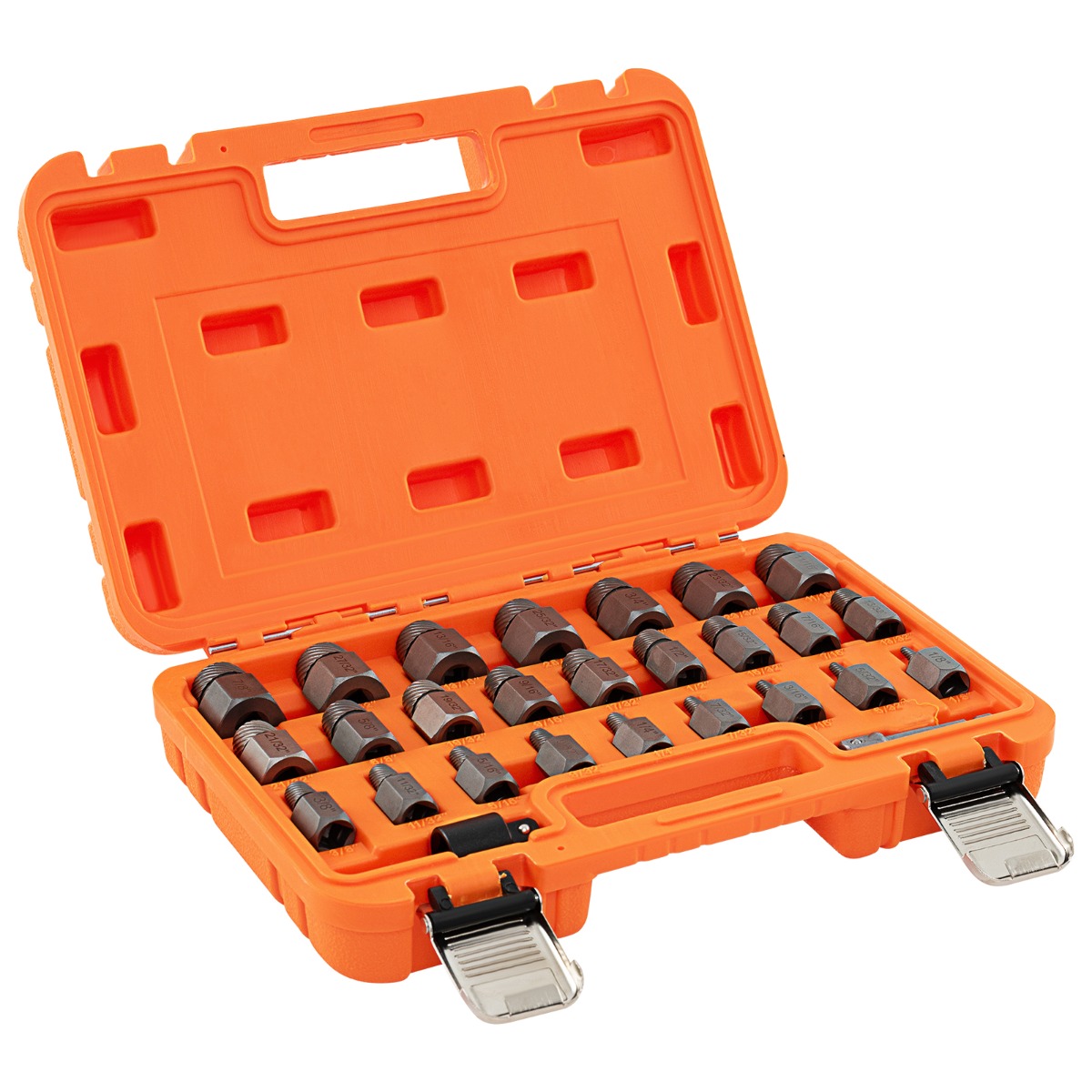 27-teiliges Schraubenausdreher Set mit Kasten Profi Linksausdreher Set Bolzenausdreher Set Orange