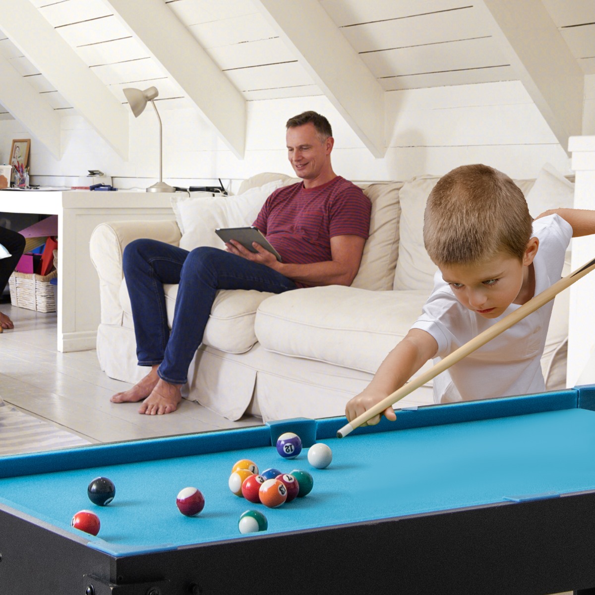 15 in 1 Spieltisch Set Tischspiel multifunktional mit Tischfußball Hockey Billard Tischtennis