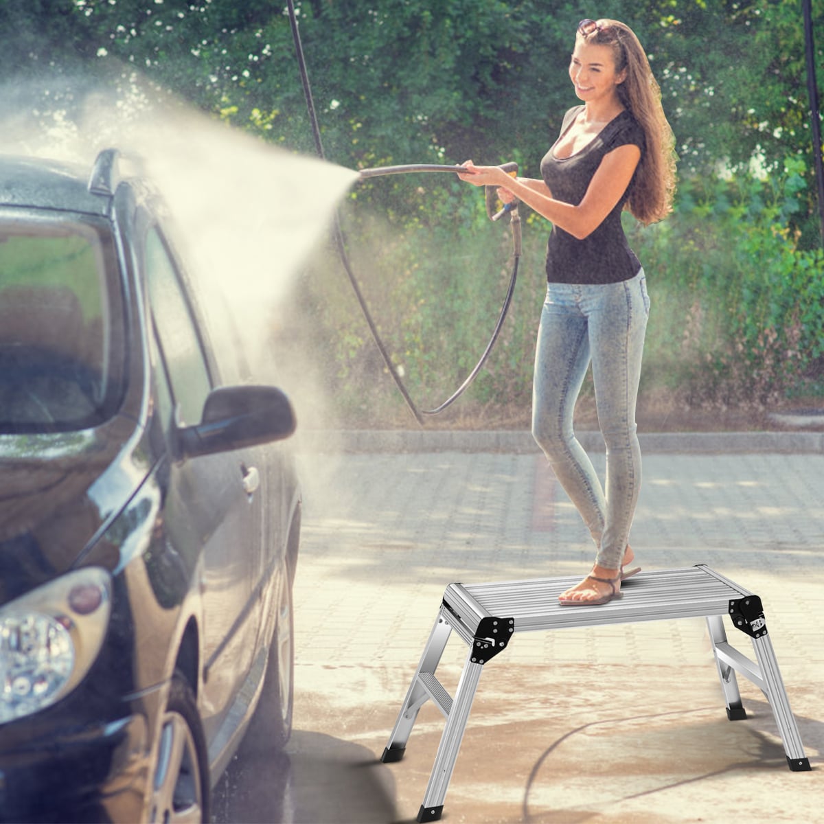 Aluminiumplattform Klappbare Werkbank Trittleiter Arbeitsbühne 150 kg