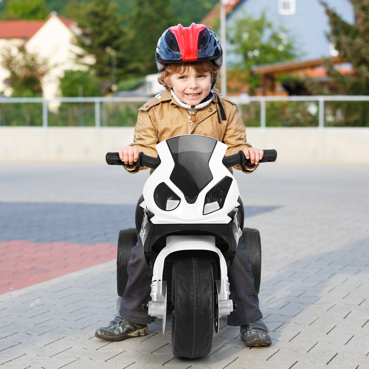Kindermotorrad 6v Kinderfahrzeug 6v Kinderfahrzeug mit Musik 66 x 37 x 44,5 cm Schwarz + Weiß