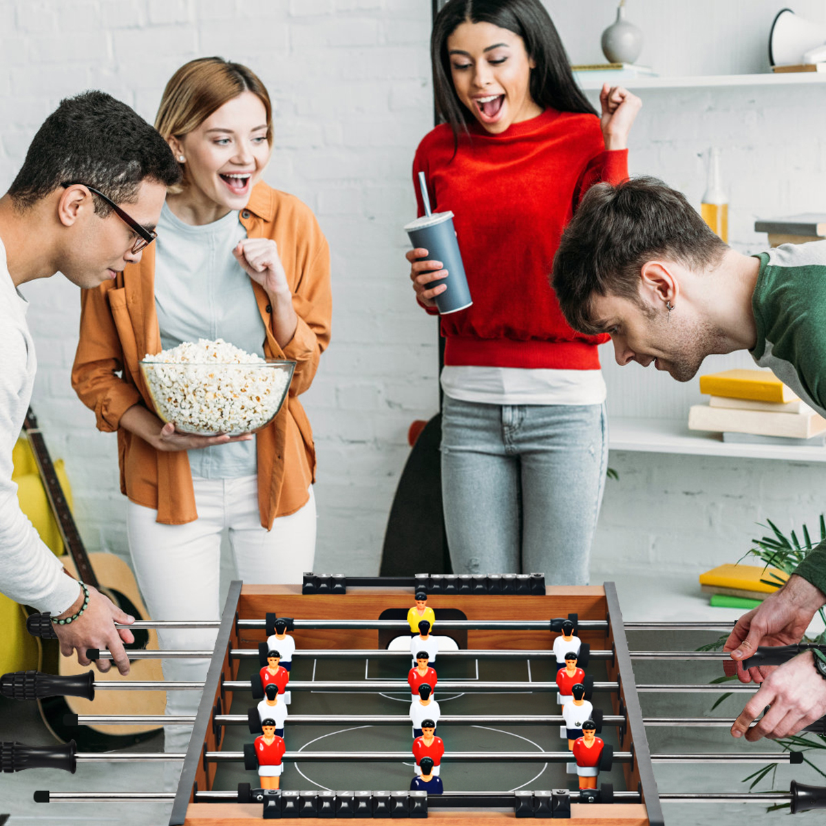 4 in 1 Spieltisch Billardtisch & Tischtennistisch & Air Hockeytisch & Tischkicker 81 x 43 x 30,5 cm