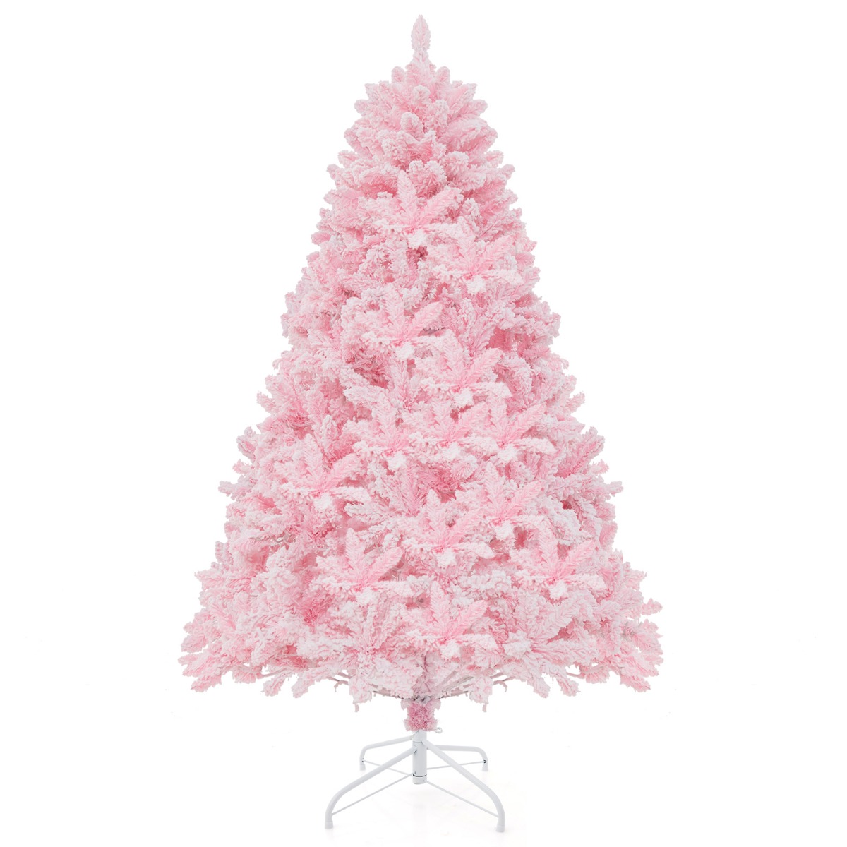 180 cm Großer Beflockter künstlicher Weihnachtsbaum mit 808 PVC-Astspitzen 350 LED-Lichtern und 8 Beleuchtungsmodi