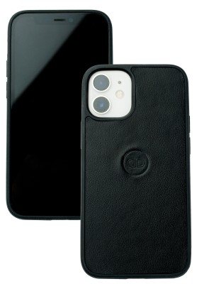 iPhone Case Silikon Schutzhülle in PREMIUM LEDER BOXCALF schwarz (glatt)