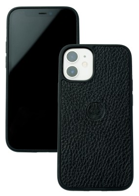 iPhone Case Silikon Schutzhülle in PREMIUM LEDER SOFTGRAIN schwarz (genarbt)