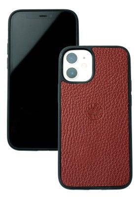 iPhone Case Silikon Schutzhülle in PREMIUM LEDER SOFTGRAIN rot (genarbt)