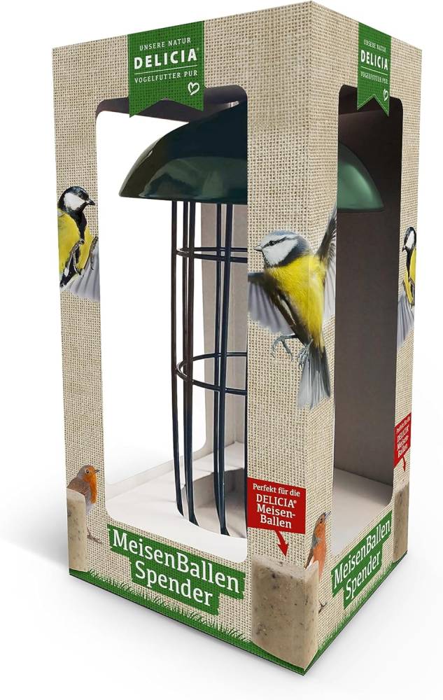 DELICIA® MeisenBallen Spender · Futterspender für Meisenknödel ohne Netz · Meisenknödel Halter