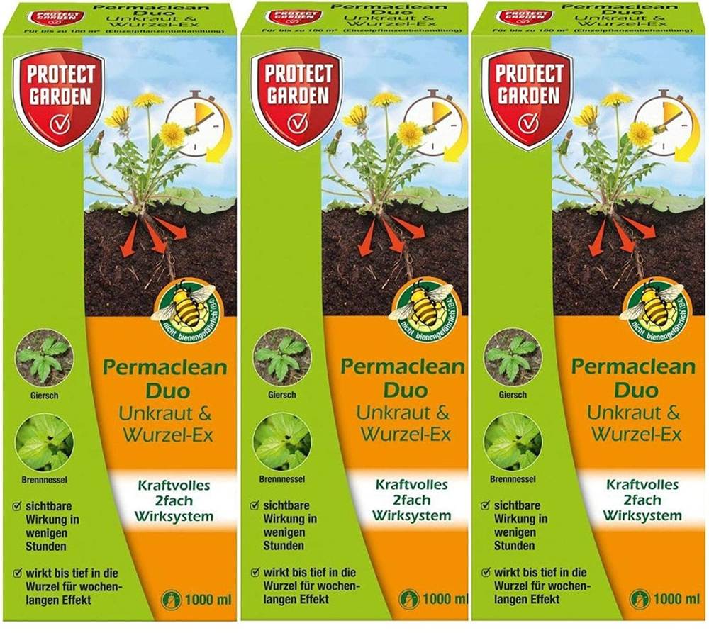 Permaclean Duo Unkraut & Wurzel Ex Protect 3x1 Liter Vorteilspack!