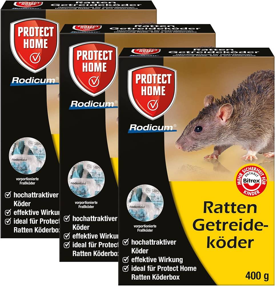 Rodicum Ratten Getreideköder 3x400 gr.