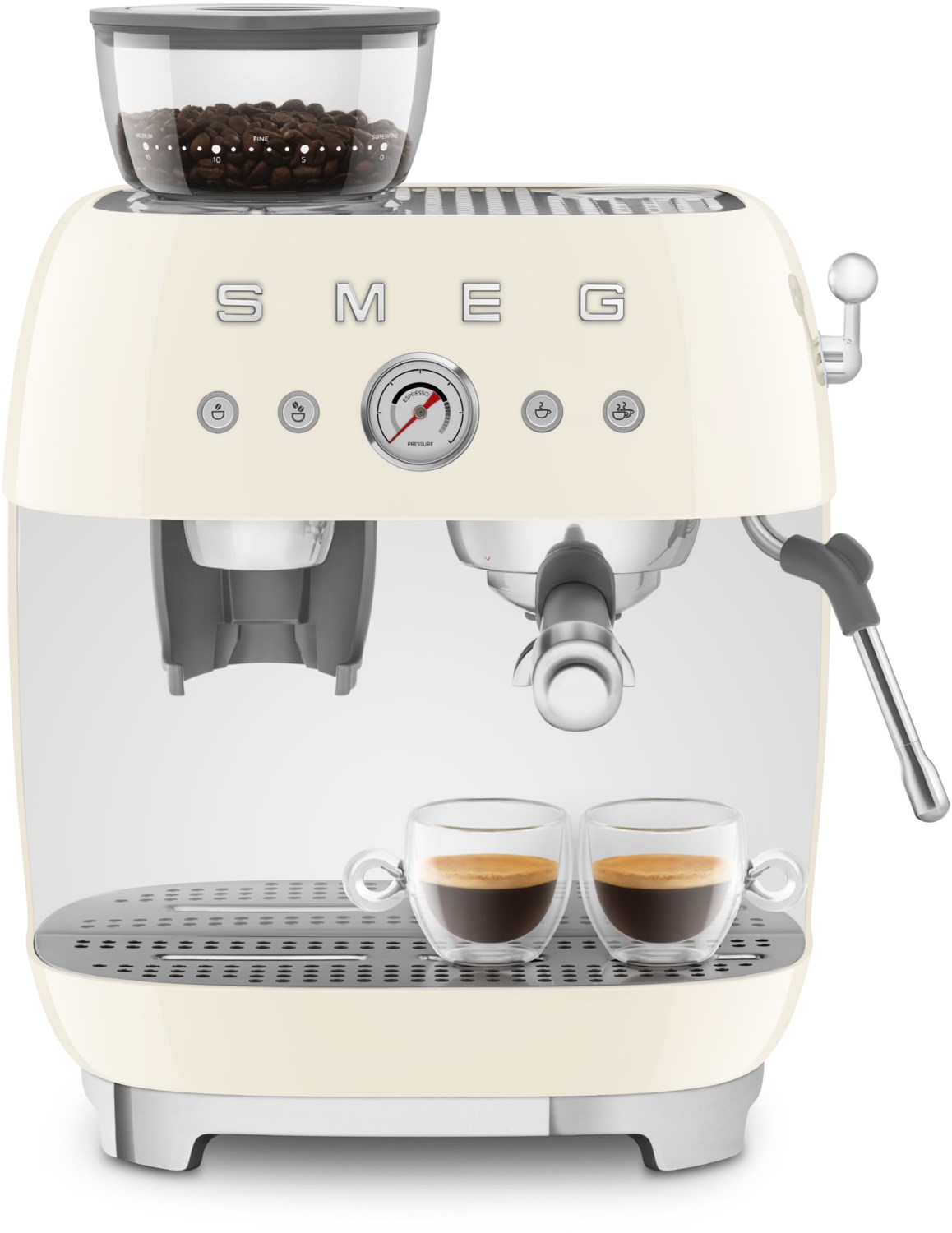 SMEG Espressomaschine mit Mahlwerk 50's Style EGF03CREU Creme
