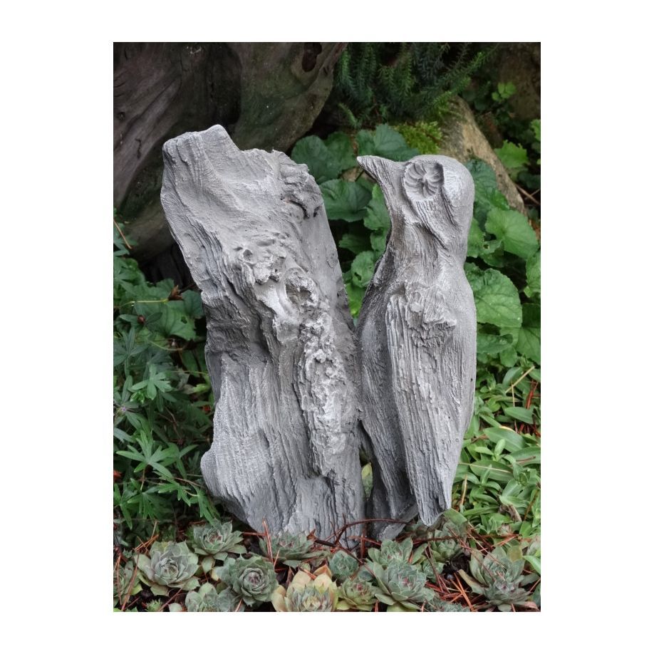 Wesen der Lüfte 'Specht', dunkler Steinguss - Original von Vidroflor