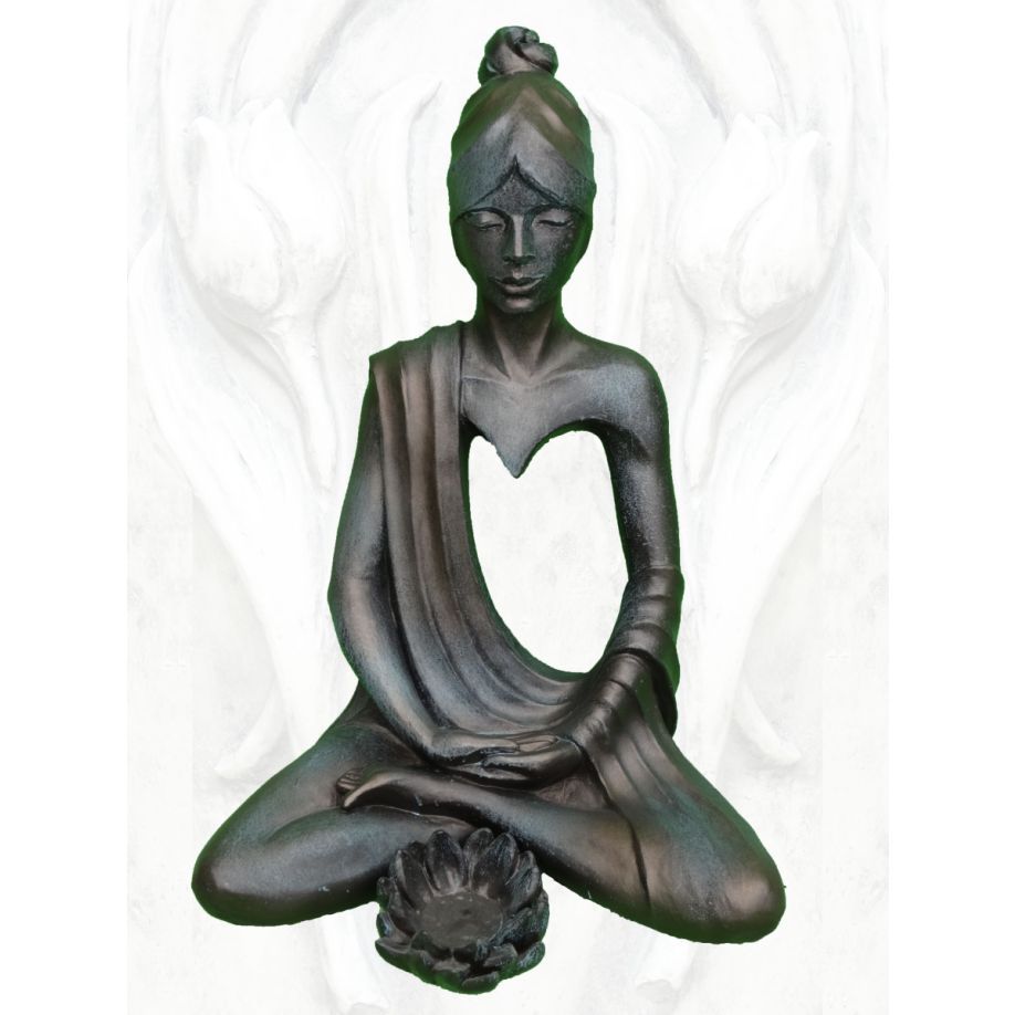 Yoga Spirit 'Anahata-Herzchakra', Bronze Optik - Original von Vidroflor