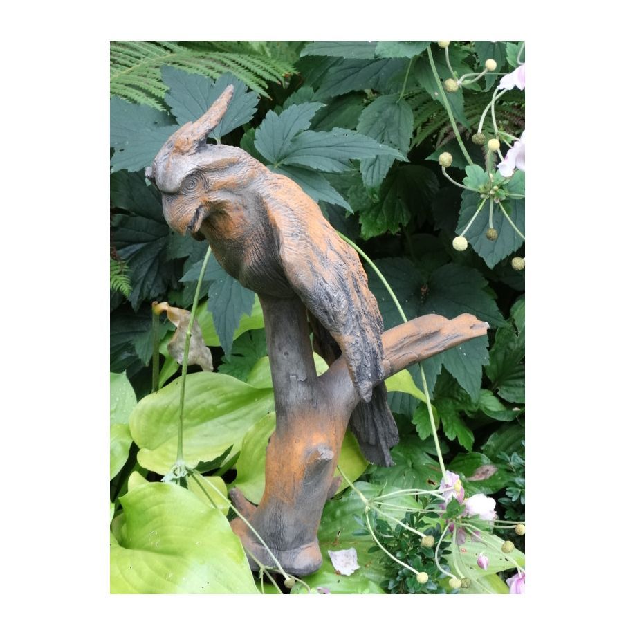 Wesen der Lüfte 'Papagei', Steinguss, Rosteffekt - Original von Vidroflor