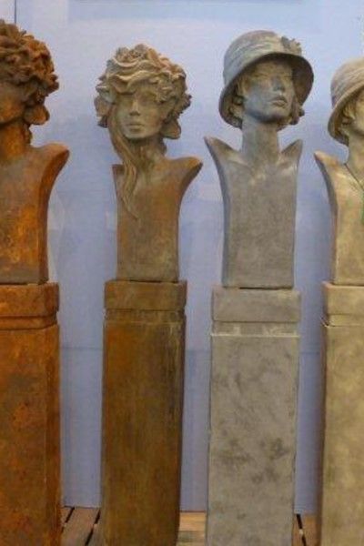 Sockel für Gartenfigur Büste Moderne Romantik, Rosteffekt - Original von Vidr...