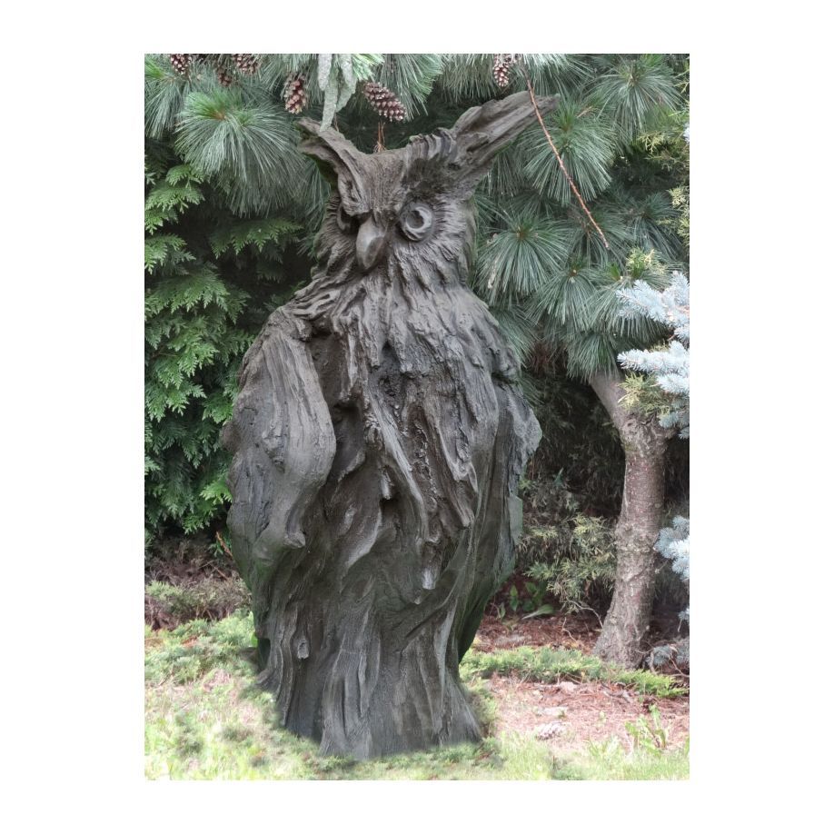 Wesen der Lüfte 'Eule', dunkler Steinguss - Original von Vidroflor