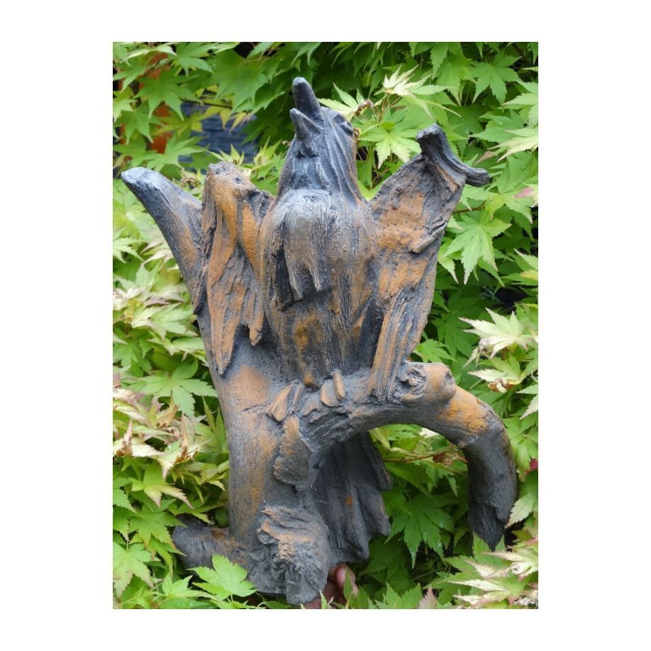 Wesen der Lüfte 'Amsel', dunkler Steinguss,Roseffekt - Original von Vidroflor