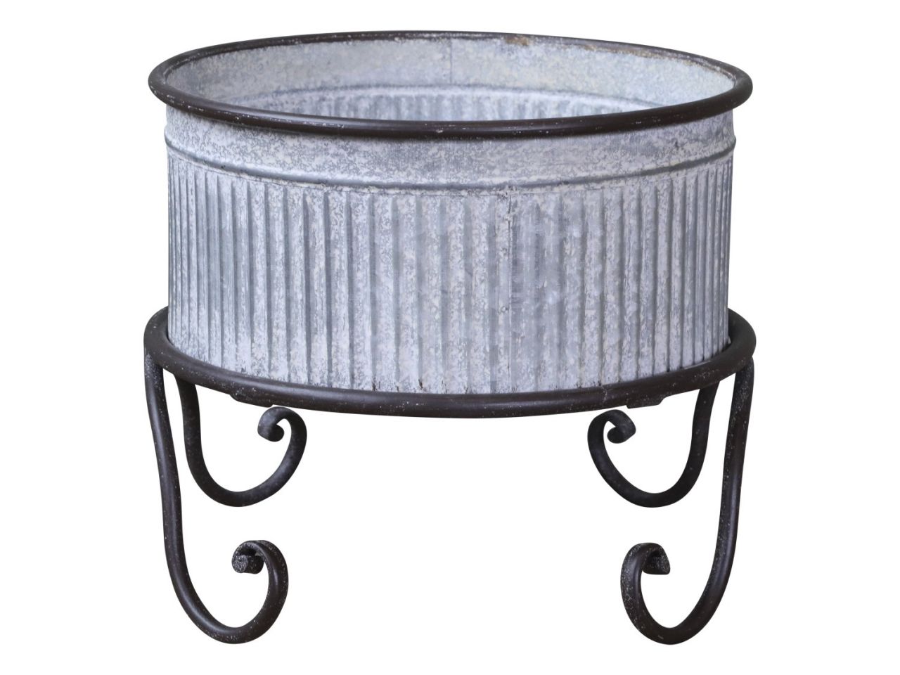 Übertopf auf Fuß mit Rillen D37,5cm von Chic Antique