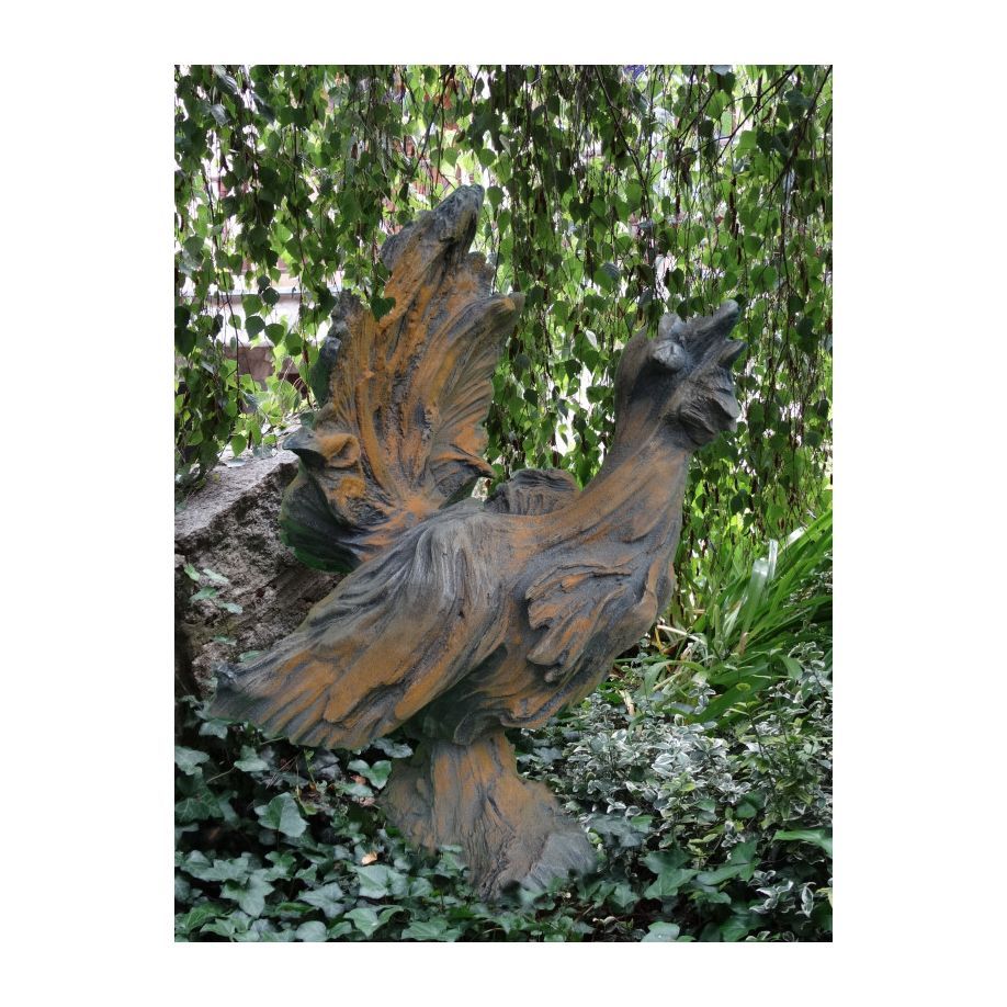 Wesen der Lüfte 'Birkhuhn', dunkler Steinguss, Rosteffekt - Original von Vidr...