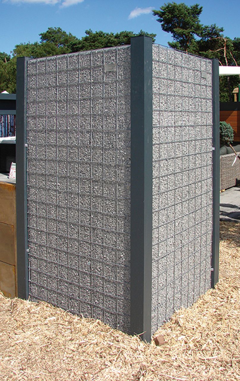 Alu Pfosten für Steinkörbe, anthrazit 2er Set