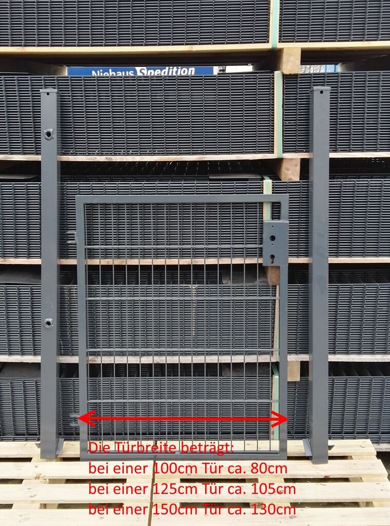 Elektrisches Gartentor Basic Anthrazit Breite (inkl. Pfosten) 100cm x Höhe 180cm 5 Jahre Garantie - Top Qualität