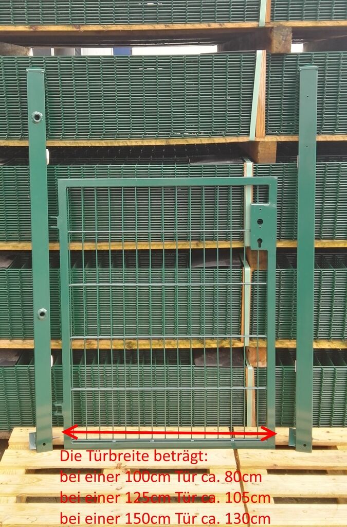 Elektrisches Gartentor Basic Moosgrün Breite (inkl. Pfosten) 125cm x Höhe 120cm 5 Jahre Garantie - Top Qualität