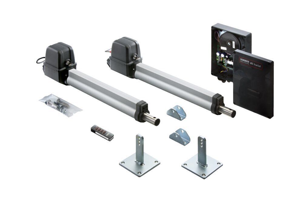 Sommer Twist 200E elektronischer Doppeltorantrieb Komplett-Set für Garten- und Einfahrtstore 2-flügelig