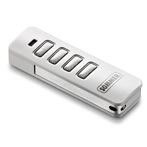 4-Befehl Handsender (4018V020) Pearl weiß / Edelstahl für Twist Drehtorantriebe