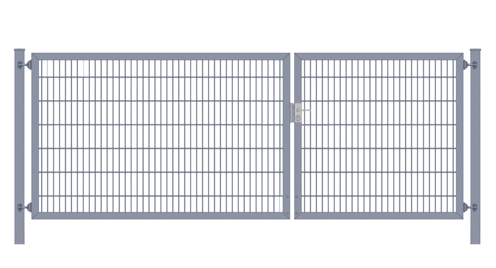 Einfahrtstor / Gartentor (2-flügelig) Classic Plus asymmetrisch; Anthrazit 6/5/6er ; Breite 350 cm x Höhe 120 cm