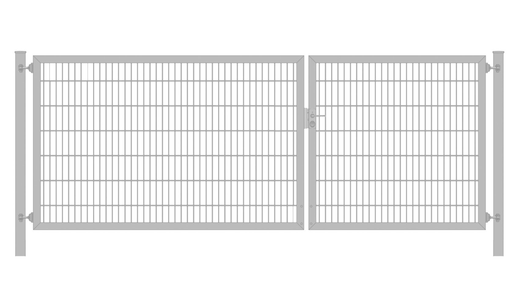 Einfahrtstor / Gartentor (2-flügelig) Classic Plus asymmetrisch; Verzinkt 6/5/6er ; Breite 325 cm x Höhe 180 cm