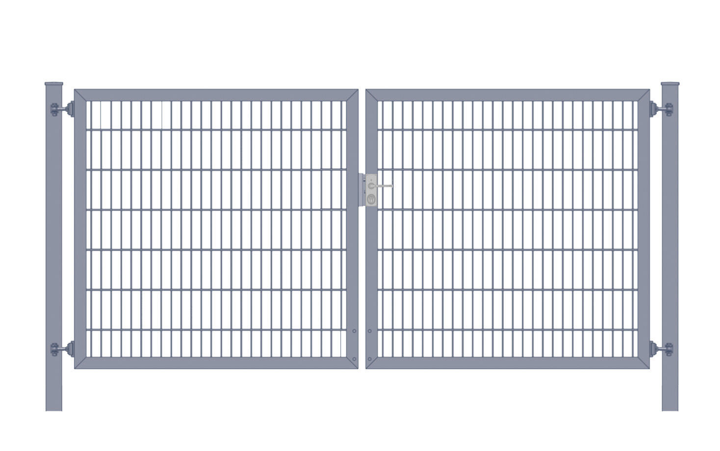 Einfahrtstor / Gartentor (2-flügelig) Classic Plus symmetrisch; Anthrazit 6/5/6er ; Breite 200 cm x Höhe 140 cm