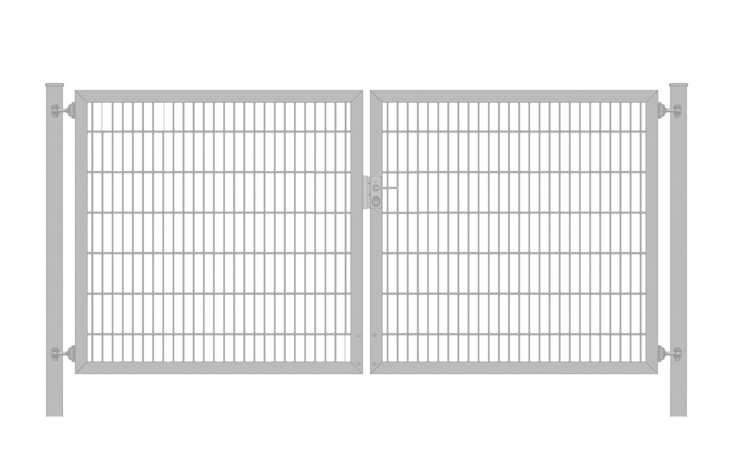 Einfahrtstor / Gartentor (2-flügelig) Classic Plus symmetrisch; Verzinkt 6/5/6er ; Breite 200 cm x Höhe 120 cm