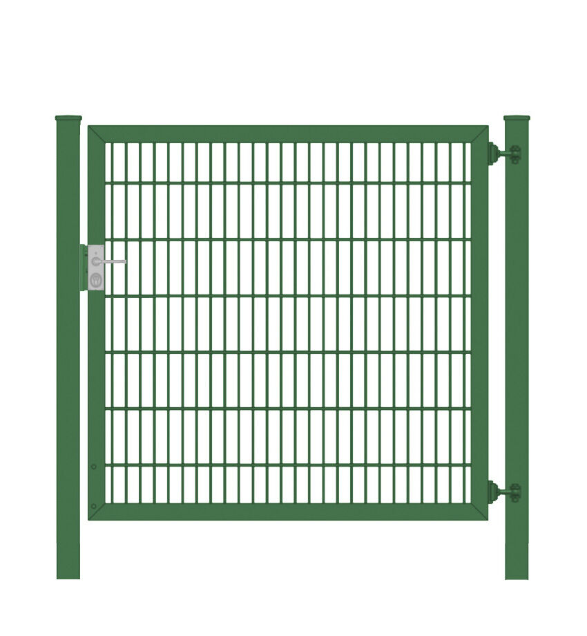 Gartentor / Zauntor Classic Plus 6/5/6er Stabmatte Moosgrün Breite 100cm x Höhe 100cm 