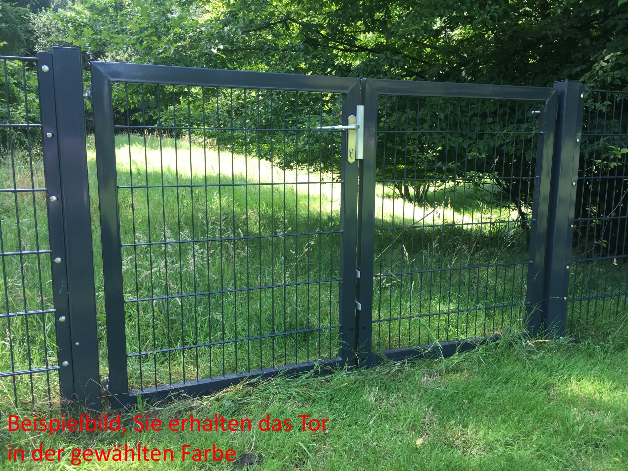 Gartentor / Einfahrtstor Premium-Line (2-flügelig) symmetrisch; Anthrazit; Breite 200 cm x Höhe 160 cm 5 Jahre Garantie - Top Qualität