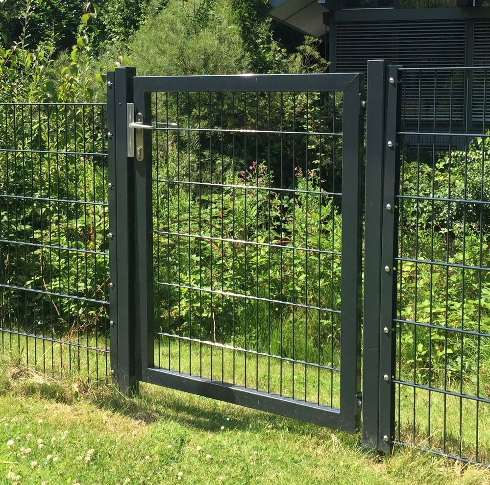 Zauntür / Gartentor Premium-Line Anthrazit Höhe 80 cm Breite 150 cm (lichte Weite) 5 Jahre Garantie - Top Qualität